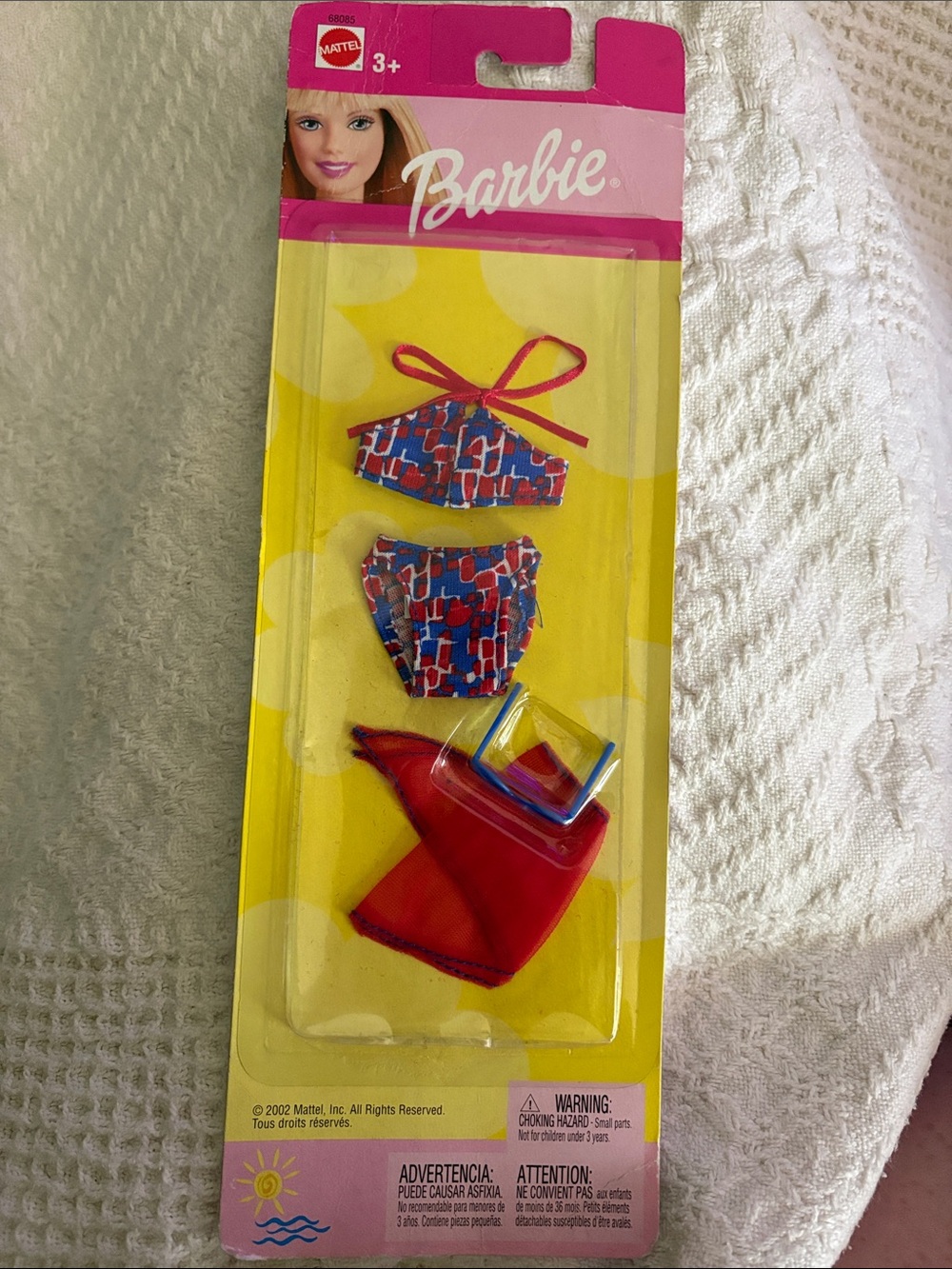 Barbie Red Cover-Up with Blue & Red Patterned Bikini